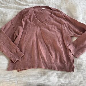 Women's V-Neck Sweater - Pink